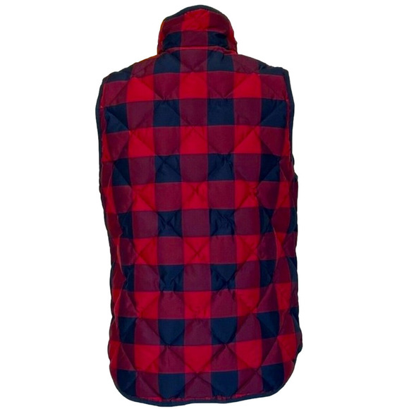 J.Crew Excursion Buffalo Plaid Quilted Down Feather Puffer Vest Small - Picture 5 of 10